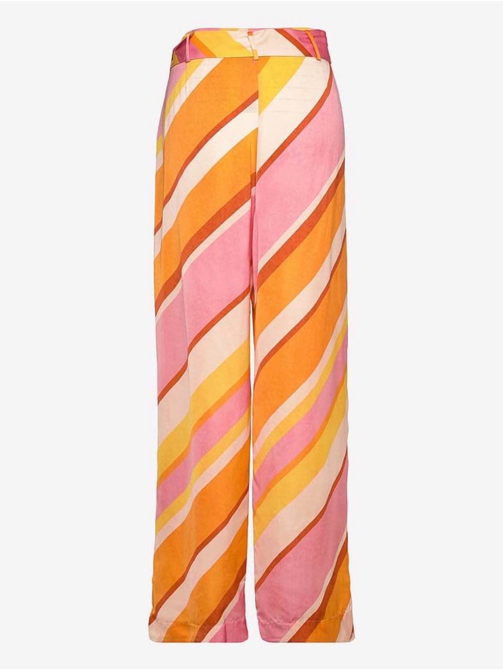 Mango Wide-Leg Striped Pants in Orange, Pink, Yellow